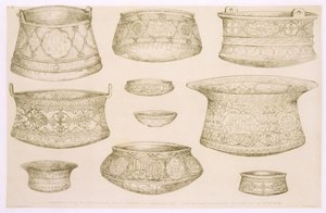 Designy pro arabské a perské mísy a mísy, z „Umění a průmysl“, vydal Delatre, Paříž, 1857